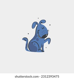 Hand drawing vector abstract cute dog doodle illustration. Cartoon dog and puppy characters design concept collection. Vector funny pet animals isolated. Doodle cartoon icon of cute puppy characters.