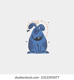 Hand drawing vector abstract cute dog doodle illustration. Cartoon dog and puppy characters design concept collection. Vector funny pet animals isolated. Doodle cartoon icon of cute puppy characters.