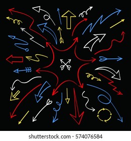 Hand drawing vector arrow collection . Vector illustration