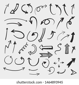 Hand drawing vector arrows, web, print