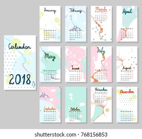 Cute Calendar Template 2017 Yearly Planner Stock Vector (Royalty Free ...