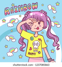 hand drawing vector character made a circle with finger and thumb