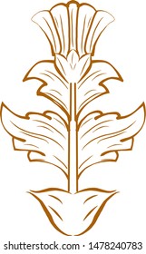 hand drawing vector flower in the pot