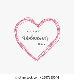 Hand drawing vector happy valentines day card