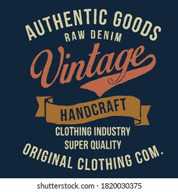 Vintage Denim Typography T Shirt Other Stock Vector (Royalty Free ...