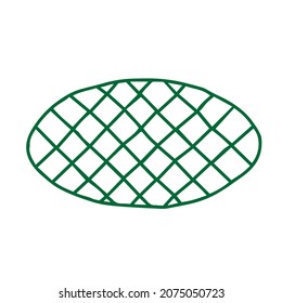 A Hand drawing vector illustration of a green Christmas fir cone isolated on a white background