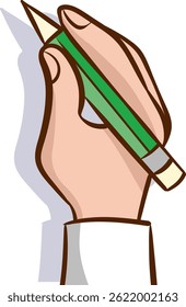 Hand Drawing, vector illustration of hand holding a pen and writing and drawing something