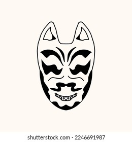 hand drawing vector japanese mask 