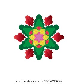 hand drawing vector mandala floral white background