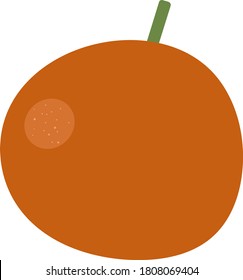 Hand drawing vector orange on a white background in the style of flat, a separate element for presentations, business cards, stickers, gift wrapping, wallpaper, banners, tags, checks, restaurant menu