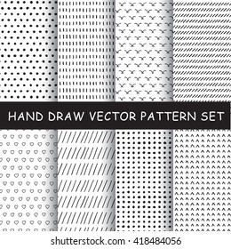 Hand drawing vector pattern set