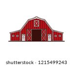 Hand Drawing Vector Red Barn on the Farm Fields Sign Symbol Icon Logo Template Design Inspiration