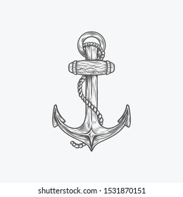 Hand drawing vintage anchor vector illustration