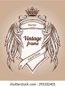 Hand drawing vintage baroque frame