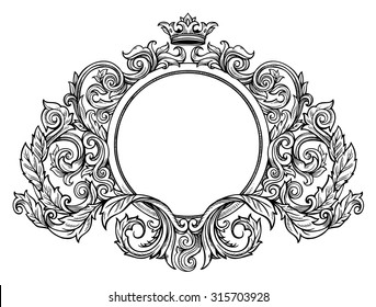 Hand drawing vintage baroque frame