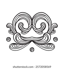 Hand drawing vintage decorative architectural detail, swirl floral design element in old fashioned baroque style. Vector illustration isolated on white. For decoration, background, print and design.