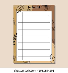 Hand Drawing Vintage To Do List Template Design Printable