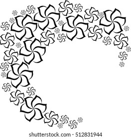 Hand drawing vintage floral frame. Element for design.
