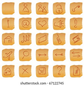 hand drawing vintage icon set at papyrus