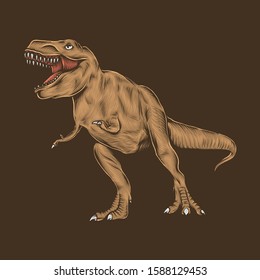 Hand drawing vintage t-rex vector illustration