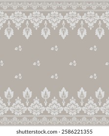 Hand drawing Wallpaper in the style of Baroque. A seamless vector background. floral ornament. Graphic vector patter illustration