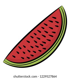 Hand drawing of watermelon slice