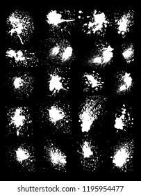 Hand drawing White paint splashes. Snow. Design element.