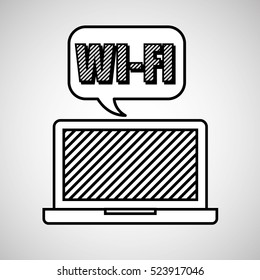 hand drawing wifi bubble speech diagonal lines vector illustration eps 10