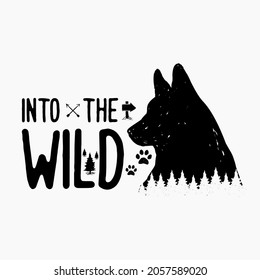 hand drawing wilderness badge with tent and pine trees, lettering for poster design, postcard, t-shirt print or mug print camping vector inspiration