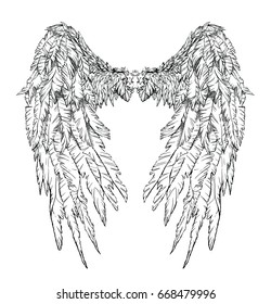 Hand Drawing Wings