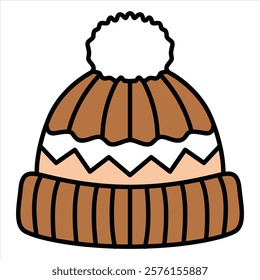 Hand Drawing of Winter Hat with Cozy and Stylish Details