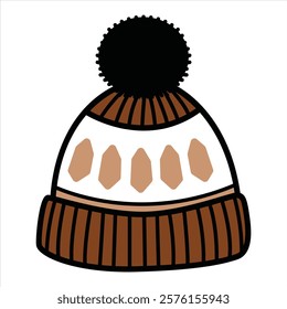 Hand Drawing of Winter Hat with Cozy and Stylish Details