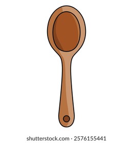 Hand Drawing of Wooden Spoon with Rustic Charm