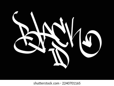 hand drawing word of BLACK ID