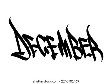 hand drawing word of DECEMBER