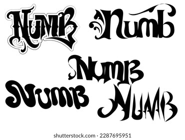 handgezeichnetes NUMB
