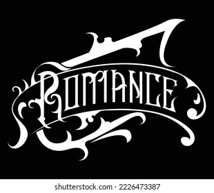 palabra romántica en dibujo a mano