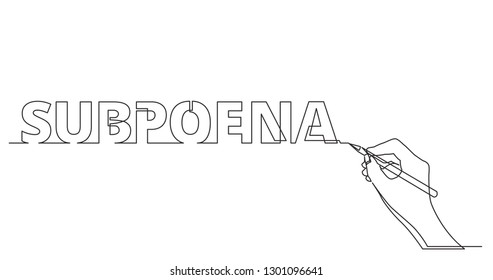 hand drawing word of subpoena