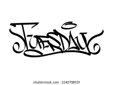 palabra de dibujo manual de TUESDAY