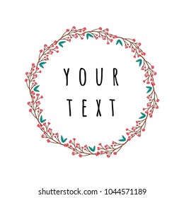 Hand drawing wreath and floral elements