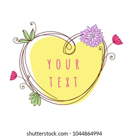 Hand drawing wreath and floral elements