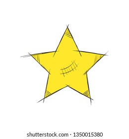 hand drawing yellow star vector