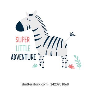Hand drawing zebra vector illustration.
