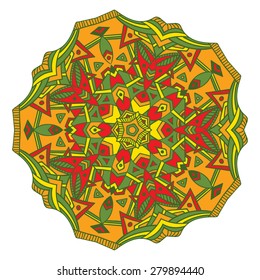 Hand drawing zentangle color element. Vector illustration. The best for your design, textiles, posters, tattoos, corporate identity
