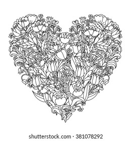 Hand drawing zentangle element. Black and white. Flower mandala style. Vector illustration. The best for your design, textiles, posters, tattoos, corporate identity, coloring book