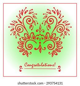 Hand drawing zentangle element, greeting card. Decorative, abstract bird. Black and white. Vector illustration