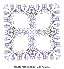 Hand drawing zentangle floral decorative color frame. Vector illustration. The best for your design, textiles, posters, tattoos, corporate identity