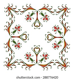 Hand drawing zentangle floral decorative color frame. Vector illustration. The best for your design, textiles, posters, tattoos, corporate identity