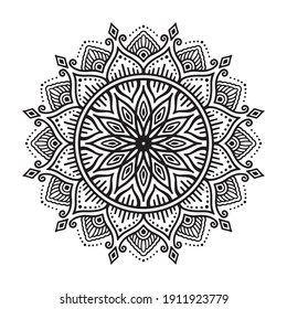 Hand drawing zentangle mandala element for page decoration cards, book, logos