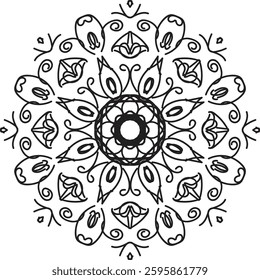 Hand drawing zentangle mandala element for page decoration cards, book, logos, art for banner and template
See less